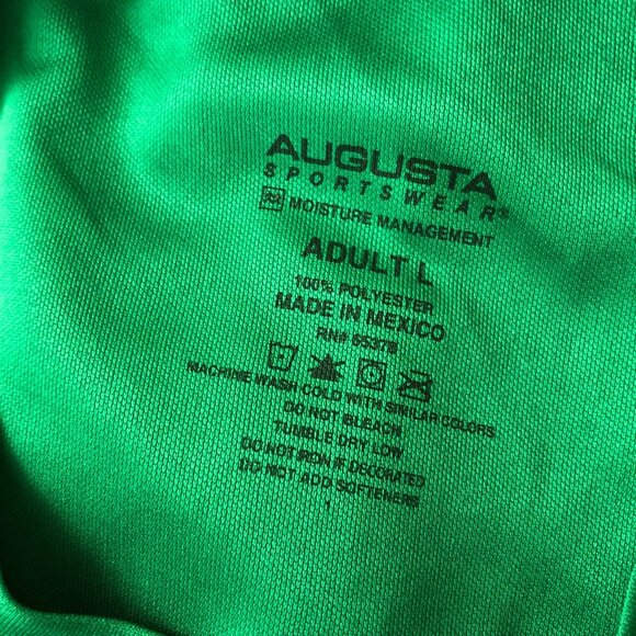 Augusta Sportswear Mens T-Shirt Moisture Wicking Long Sleeve Crew Neck Green L - Picture 3 of 3